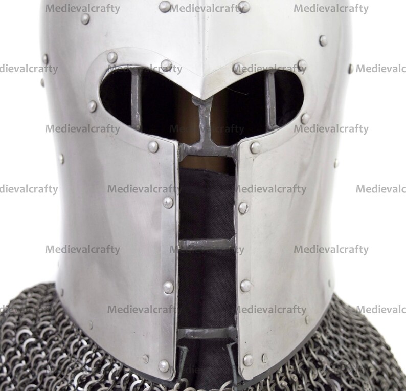 18 Gauge Medieval Heavy Italian Grill Helmet Medieval Barbute Combat