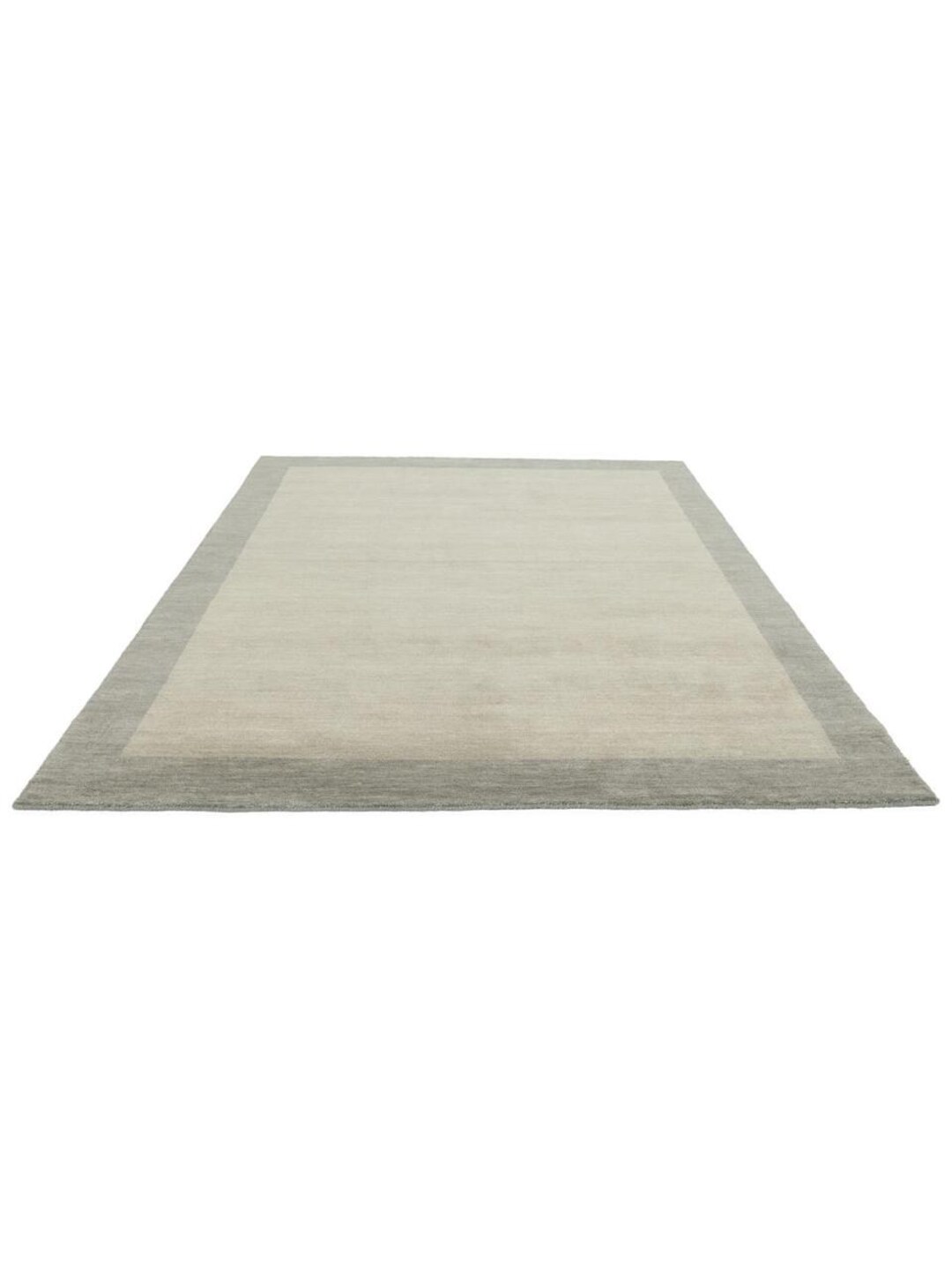 Handloom Frame Rug Greige Color Wool Rug Handwoven, Pure Hand Knotted ...