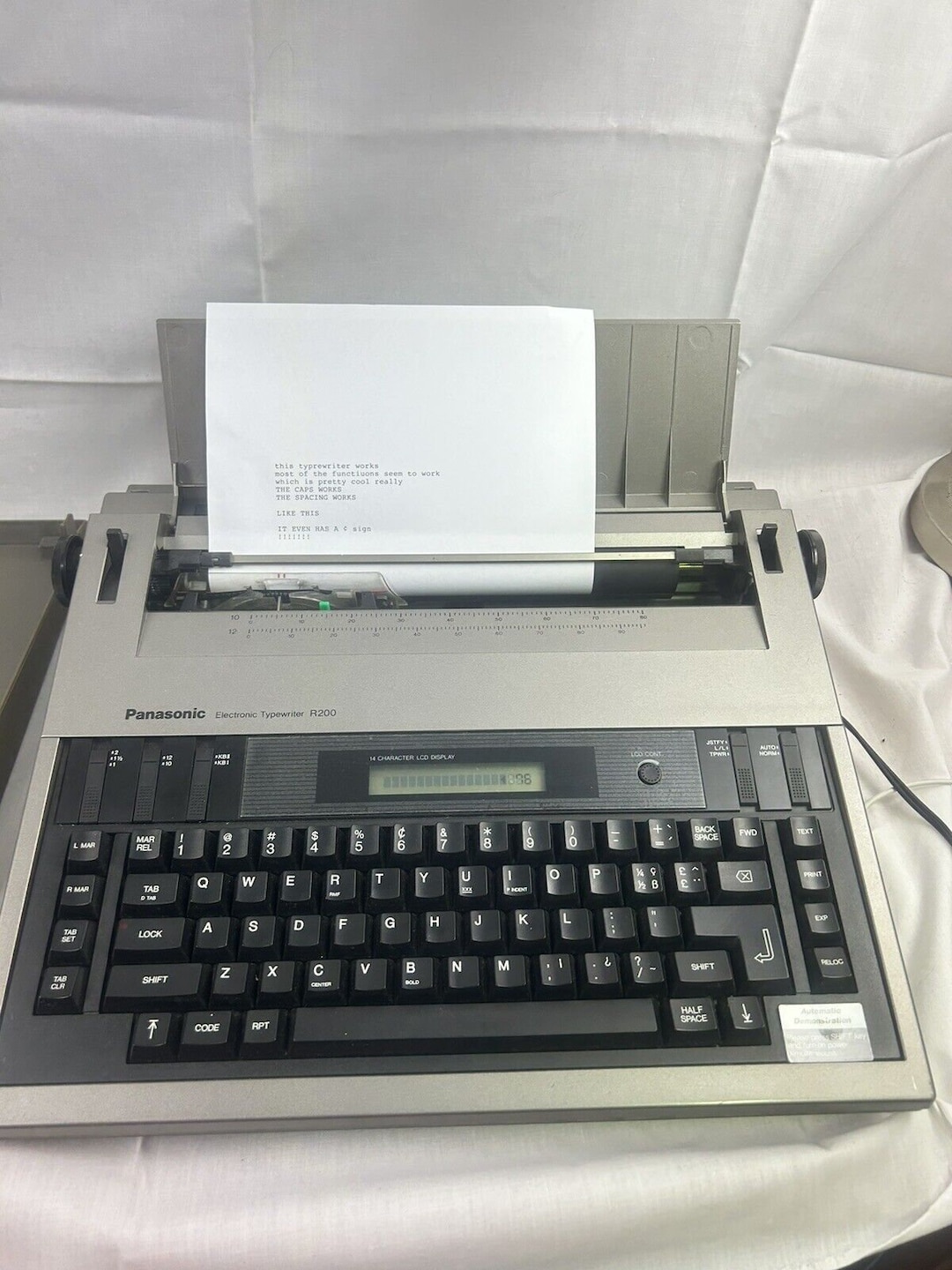 Vintage Working Panasonic Electronic Typewriter R200 Kxr200 Etsy