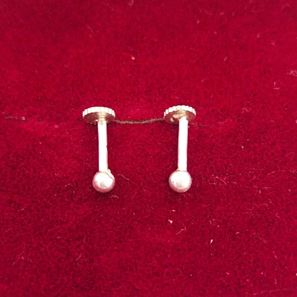 Boucles d'oreilles à tige boule en argent sterling 925 - Tige élégante pour femmes, hommes, bébés filles, garçons et filles