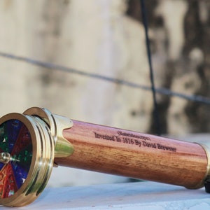 Brass Multicolor Kaleidoscope, Personalized Engraved Kaleidoscope, Handmade Scope by David Brewster, Christmas gift, Buy 2 Get 1 Free