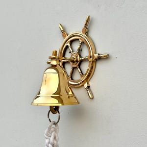 Personalisierte Messingglocke, Anpassen Schiffsglocke Dinner Wall Porch Service Bell Gravierte Schulglocke, Nautische Glocke, Maritimes Dekor