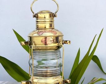 Handmade Vintage Style Burner Lantern, Brass Ship Lantern, Marine Oil Burner Lantern Home Decor, Nautical Lamp, Copper Lamp, Christmas Gift