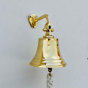 Personalized Brass Bell, Handcrafted Bell, Engraved School Wall Hanging Bell, Nautical Bells, Ship Boat Maritime Décor, Customized Ship Bell