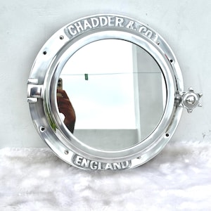 Ship Window Porthole, Canal Boat Porthole, Bathroom Wall Porthole Mirror, Nautical Wall Décor Vintage Maritime Ship Window for Coastal House
