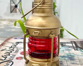 アンティーク真鍮アンカーオイルランプヴィンテージマリンランタン航海