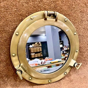 Antikes Messing Finish Bullauge, Nautische Messing Finish Bullauge Fenster Wandspiegel Maritime Wohnkultur Geschenk | Wanddekoration -erhältlich in 8 größe