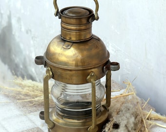 Handmade Vintage Style Burner Lantern, Copper Burton Nautical Maritime Ship- Oil Lamp Burner Lantern -Hanging Lantern with Dimmer Switch