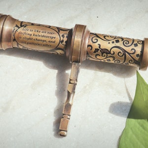 Personalized Kaleidoscope, Brass Kaleidoscope, Engraved kaleidoscope, Birthday Gift, Christmas Gift Kaleidoscope, Gift for Mom dad