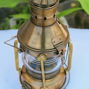 Handmade Vintage Style Burner Lantern, Copper Burton Nautical Maritime Ship- Oil Lamp Burner Lantern -Hanging Lantern with Dimmer Switch