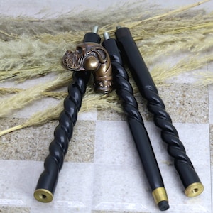 Walking Stick With Brass Dog Handle, Hand Carved Walking Cane, Stylish Wooden Walking Stick for Women and Men, Unique Waking Stick For Adult