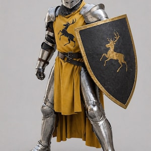 Medieval Full Steel Armor Suit Inspired By King Robert Baratheon - Gothic LARP & Cosplay, Full Body Fantasy Warrior Costume, Halloween Armor image 4