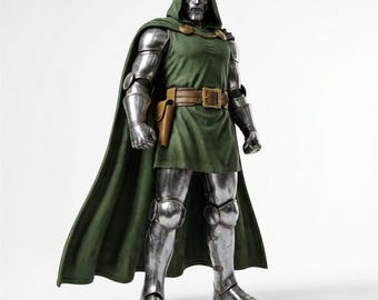 Full Doctor DOOM Armor Suit, Medieval Green Dr. DOOM Villain Cosplay Armor Set, Medieval Armor Suit with Mask & Cape, LARP Halloween Costume