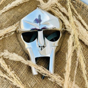 MF DOOM Mask, Mask Fantasy Roleplay, Mad-villain Steel Face Armor Medieval Hand-Forged Mask, Hip Hop Cosplay Mask, Fantasy Roleplay