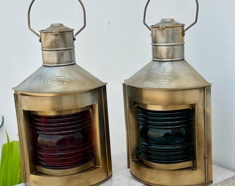Nautical Brass Oil Lantern, Maritime Brass Port Light, Collectible Ship Lantern, Marine Oil Lamp, Personalize Lantern, Customize Lantern