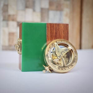 Personalized Working Sundial Compass, Perfect Travel or Keepsake Gift, Engraved Compass Gift For Husband, Couples Gift, Anniversary Gift