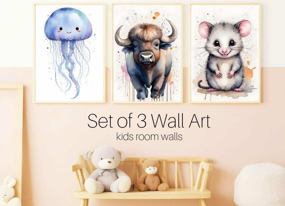 Kids Room Baby Nursery Wall Art Nursery Prints, Kids Room Set of 3 ...