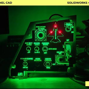 F-16 landingsgestelpaneel – CAD op volledige schaal cockpitbesturing (SolidWorks + DXF voor CNC)