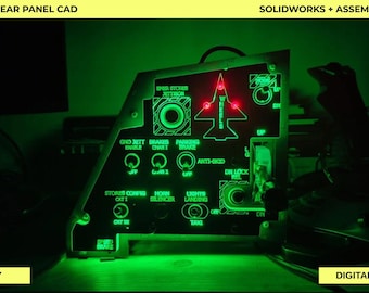 F-16 Landing Gear Panel – Full Scale Cockpit Control CAD (SolidWorks + DXF for CNC)