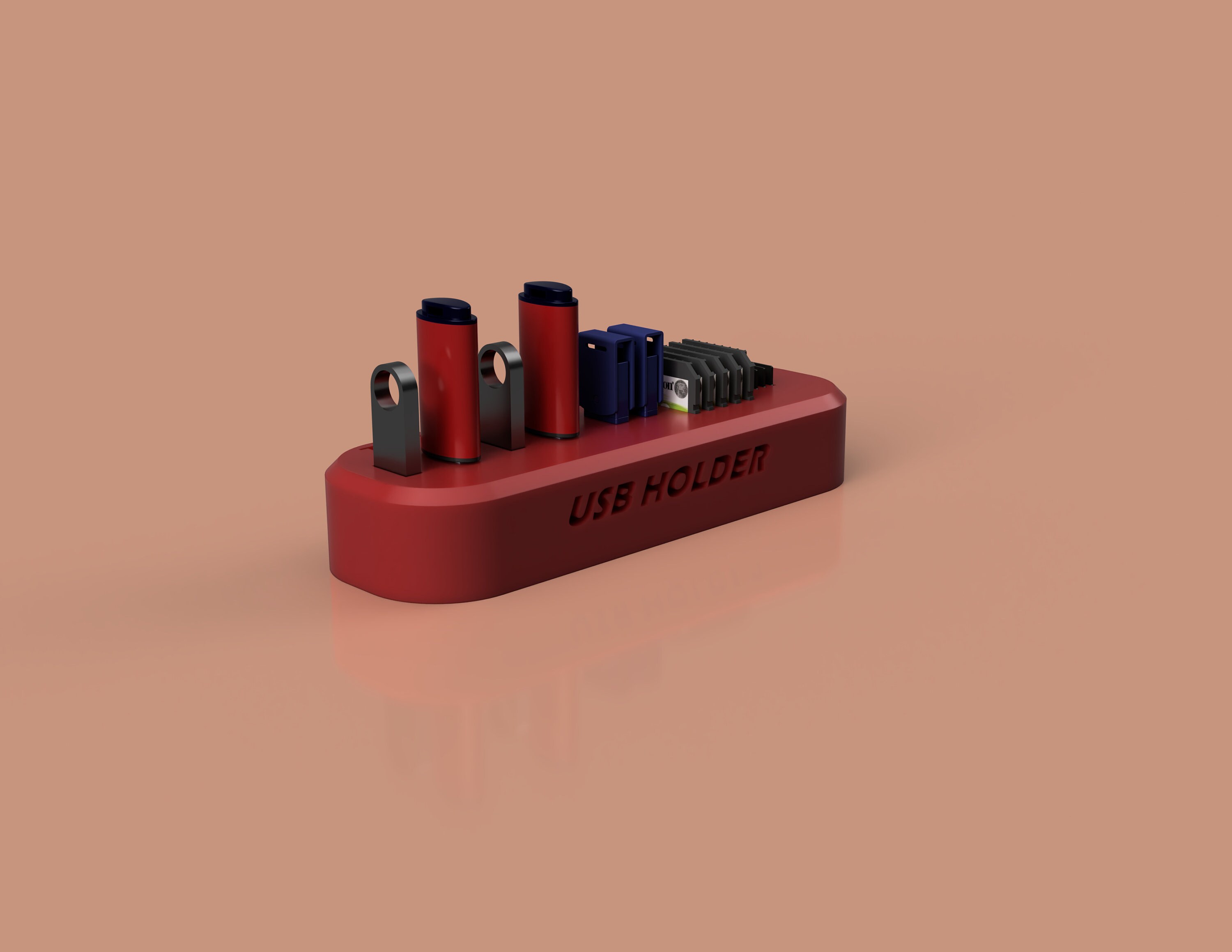 3D Printable Usb/sd-micro Sd Card Holder stl and Step Files - Etsy