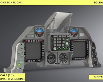 F-16C Main Front Panel | Solidworks Assembly | STEP Files | CAD Drawing | Instant Download