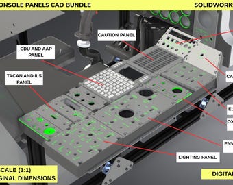 A-10C Right Console Panels CAD Bundle for DCS Flight Simulator (Digital Download)