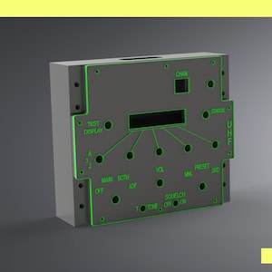 F-16 UHF Panel 3D Model | Flight Simulator Cockpit Panel | STEP STL Dxf