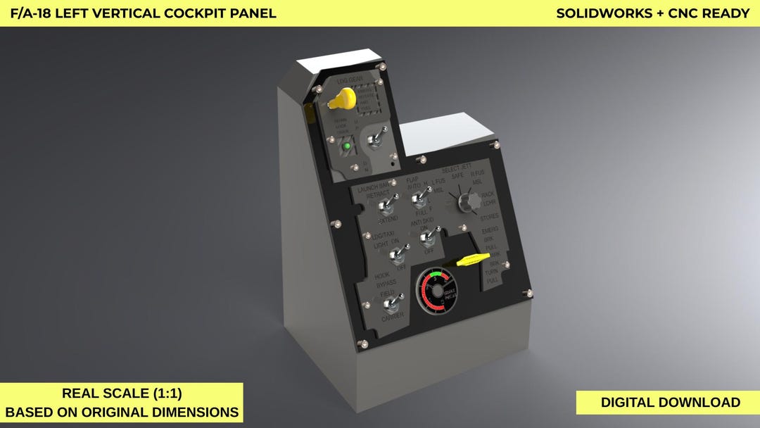 F/A-18 Left Vertical Cockpit Panel – Full Scale Simulator CAD Model ...