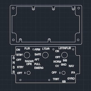 F 18C &quot;Hornet&quot; Sensors Cockpit Panel ( DXF File )