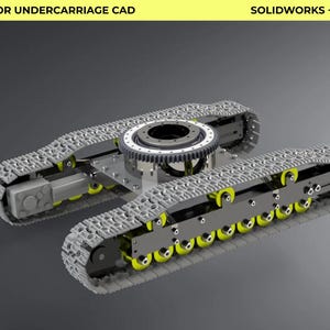 1/14 Modellbau Baggerfahrwerk - Kettenfahrwerk Mechanische CAD Zusammenstellung (SolidWorks Step DXF)