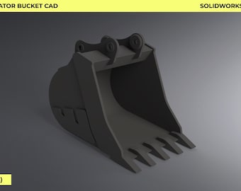 1/14 RC Excavator Bucket – Detailed Mechanical CAD Model for CNC & 3D Printing