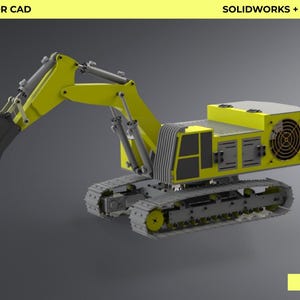 1/14 Rc Excavator CAD File SolidWorks Full Assembly + Manual – Hydraulic Model Builder Pack