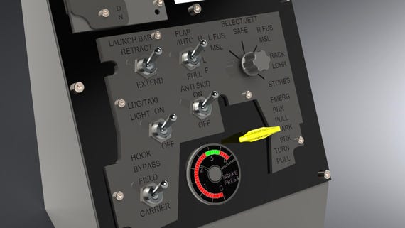 F/A-18 Left Vertical Cockpit Panel – Full Scale Simulator CAD