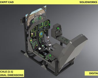 F/A-18 Complete Cockpit Panel Set – FULL Flight Simulator Builder CAD Pack SLDPRT Files
