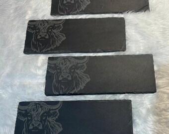 Highland Cow Slate Cheese Board