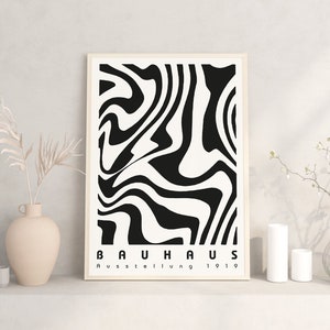 Bauhaus Home Decor, Bauhaus Exhibition Print, Black and White Art Poster, Vintage Wall Art, Abstract Geometric, Mid Century Modern Decor
