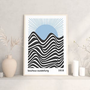 Vintage Bauhaus Art Print, Bauhaus Exhibition Poster, Minimalist Wall Art for Office, Geometric Artwork, Pop Culture Print, Retro Home Decor