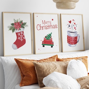 Set de arte mural navideño: Láminas para decorar el hogar (descarga digital)