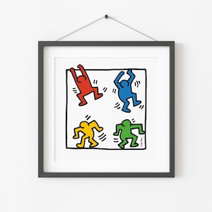 Pop Art Keith Haring Poster, Funny Pop Culture Print, Digital Download, Colorful Vibrant Wall, Kid Room Decor, Trendy Gallery Wall Poster