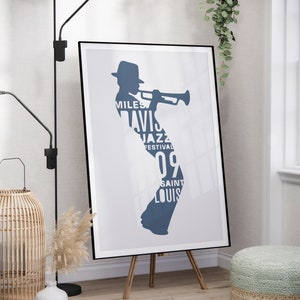 Póster de Miles Davis, impresión artística de amante del jazz, arte mural musical, póster de cultura pop, descarga digital, decoración contemporánea para oficina o sala de estar