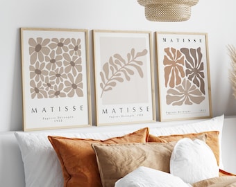 Matisse Prints Set: Beige Flower Cutout Art (Digital Download)