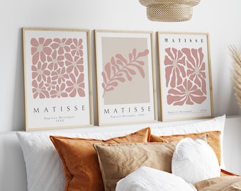 Matisse Prints Set of 3: Neutral Pink Gallery Wall Art (Digital Download)