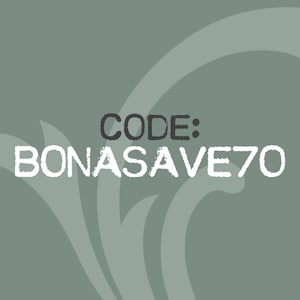 May include: A green background with a white swirl design. The text "CODE: BONASAVE70" is written in white on a black background.