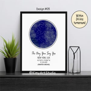 Póster personalizado de constelación de mapas estelares, arte de pared, descarga digital, regalo para Navidad, madre, padre, San Valentín, boda, compromiso, bebé #05
