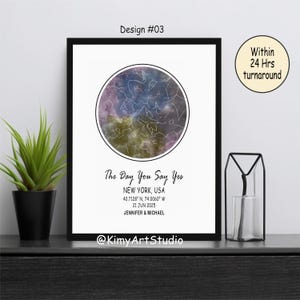 Cartes des étoiles personnalisées, affiche de la constellation Art mural en téléchargement numérique Noël mère père Saint-Valentin mariage fiançailles bébé cadeau #03