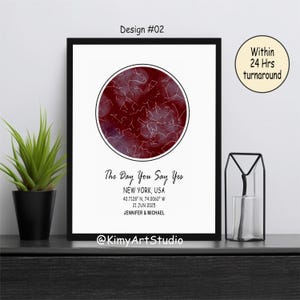Personalized Custom Star Maps Constellation Poster Wall Art Digital Download Christmas Mother Father Valentine Wedding Engaged Baby Gift #02