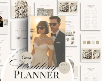 140 Page Wedding Day Binder Template, Wedding Day Coordination, Wedding Day Information,Wedding Itinerary, Wedding Planner, Canva Template