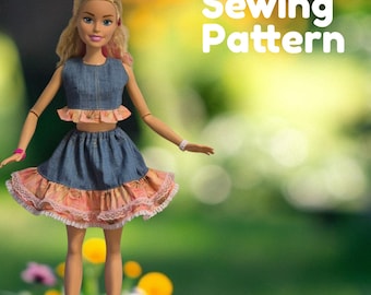 28 inch Fashion Doll "HOEDOWN" PDF Sewing Pattern: Boot Scooting Design (Digital Download)
