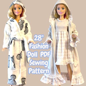 70 cm Puppe PDF Schnittmuster: Mantel, Robe, Kleid (Instant Download)