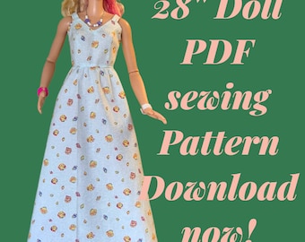 28inch Fashion Doll "VERONA" Sewing Pattern: Garden Party Ready (PDF Pattern)